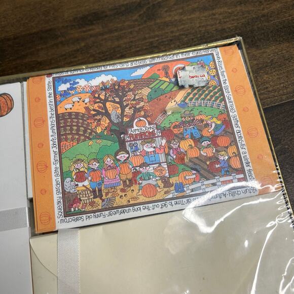 Montag Fall Themed Stationery Vintage 1980s NEW Pumpkin Harvest Autumn - Picture 6 of 9